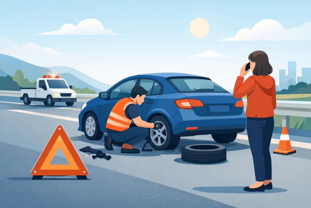 Flat Tire Roadside Safety Guide for Drivers