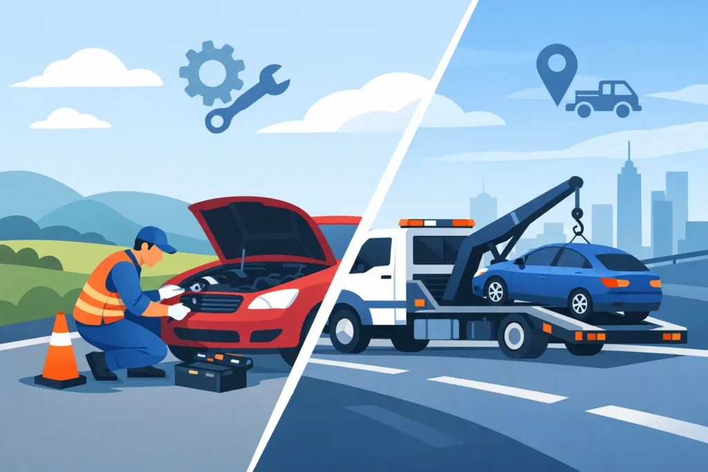 Roadside Repair Versus Towing: Which Wins?